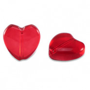 Abalorio de cristal 12mm Corazon - Roja